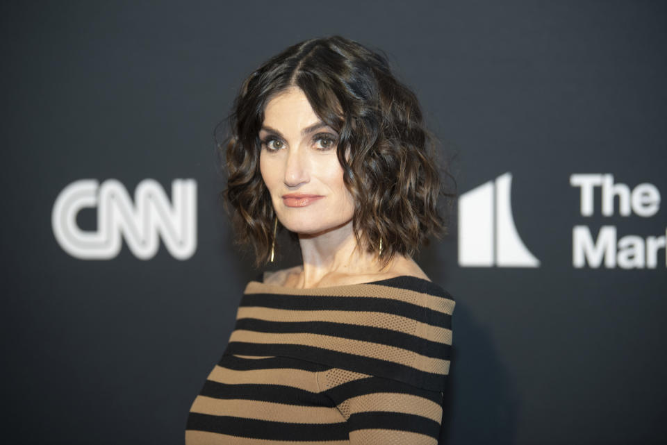 Idina Menzel arrives on the red carpet for the 24th Annual Mark Twain Prize for American Humor at the Kennedy Center for the Performing Arts on Sunday, March 19, 2023, in Washington. (AP Photo/Kevin Wolf)