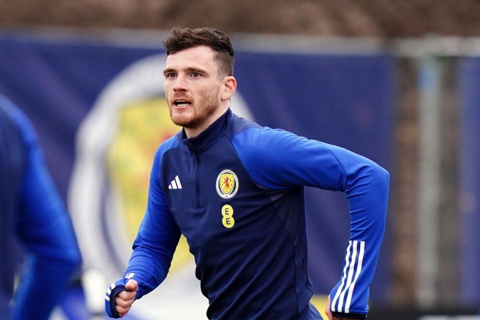 Andy Robertson gears up for Cyprus (Jane Barlow/PA) (PA Wire)