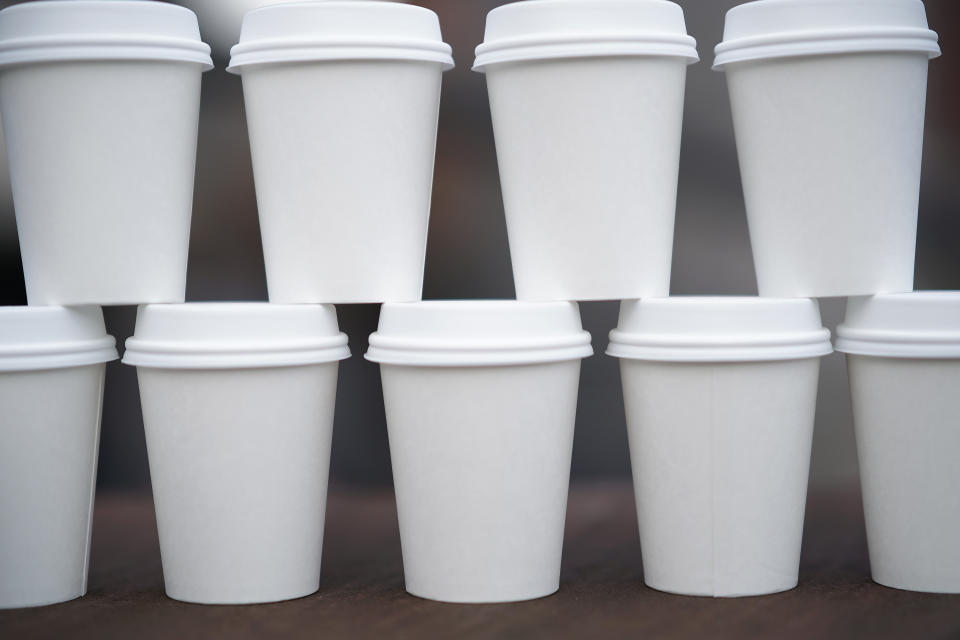 Plastic cups could be hit with a “latte levy” of 25p (Christopher Furlong/Getty Images)