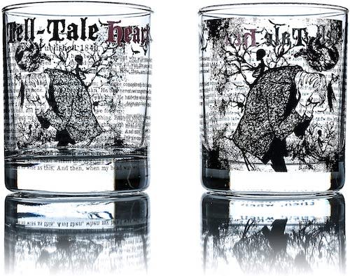 Greenline Goods Edgar Allen Poe Whiskey Glasses (Set of 2)