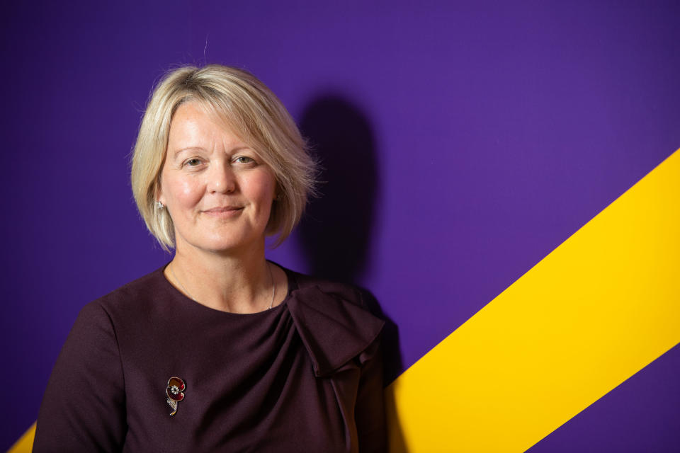 Newly installed RBS Chief Executive Officer Alison Rose during a visit to meet with entrepeneur customers at a NatWest business hub in Islington, London. PA Photo. Picture date: Friday November 1,2019. See PA story CITY RBS . Photo credit should read: Dominic Lipinski/PA Wire (Photo by Dominic Lipinski/PA Images via Getty Images)