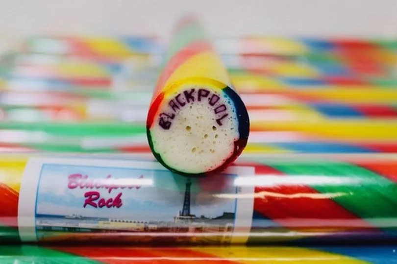 Blackpool rock made by Stanton and Novelty Confectioners