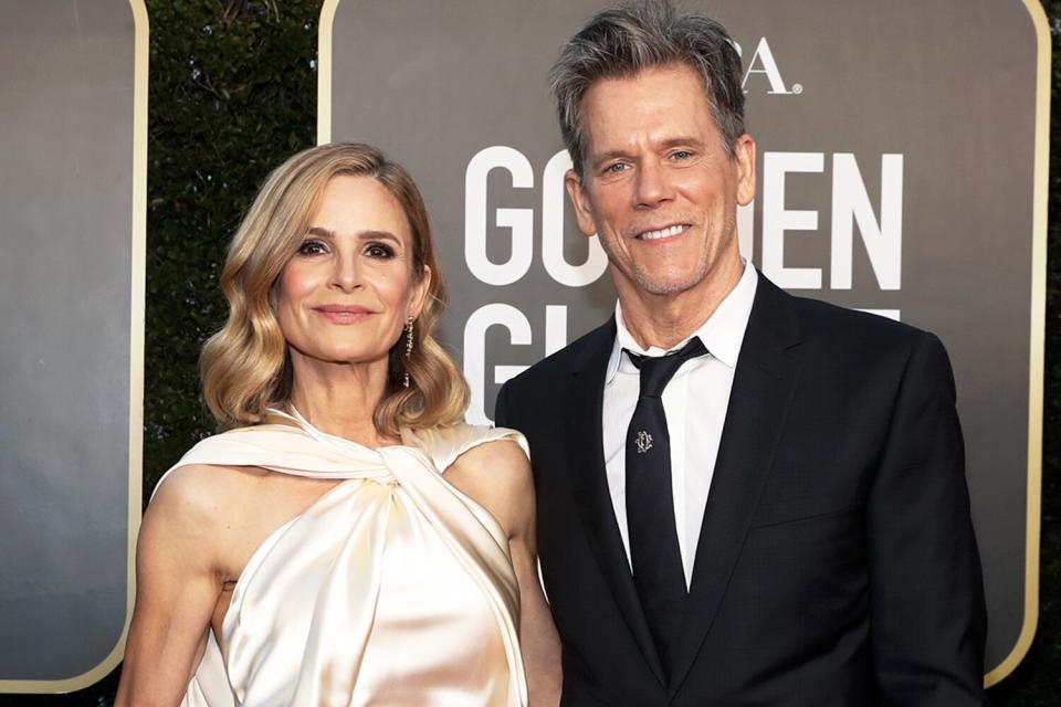 Kyra Sedgwick and Kevin Bacon attend the 78th Annual Golden Globe Awards held at The Beverly Hilton and broadcast on February 28, 2021 in Beverly Hills, California.