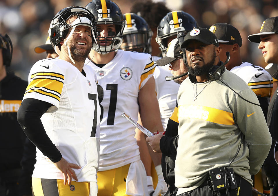 Pittsburgh Steelers quarterback Ben Roethlisberger, left, and coach Mike Tomlin have a chance to build a new legacy. (AP)