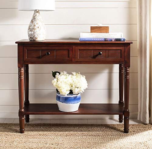 6) American Homes Collection Samantha Dark Cherry 2-Drawer Console Table