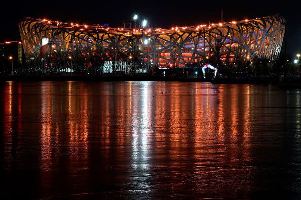 A general view of the National Stadium, known as the Bird's Nest, ahead of the opening ceremony of the Beijing 2022 Winter Olympic Games in Beijing, on February 4, 2022.