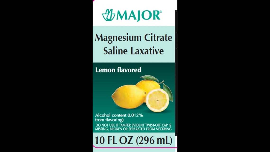 Major Magnesium Citrate laxative, lemon flavor.