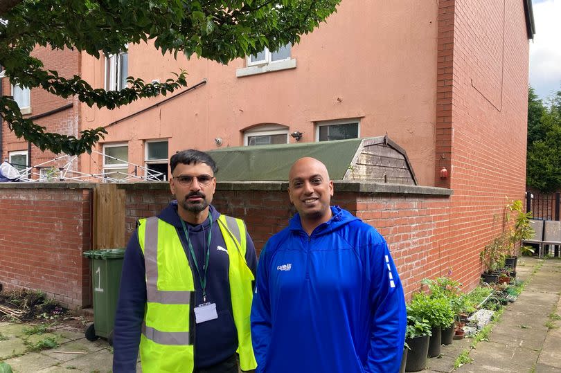 Councillor Kaleel Khan with resident Kai