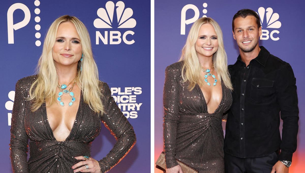 Miranda Lambert prefers drama in Alex Perry’s figure-hugging midi dress at the 2024 People’s Choice Country Awards