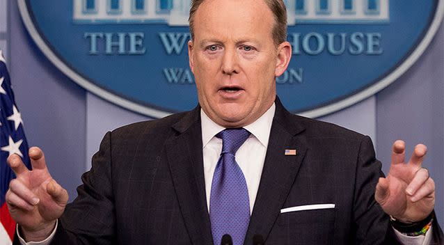 White House spokesman Sean Spicer previously tried to explain the fiasco, claiming Trump's use of quotations marks suggested his wiretapping accusation was a metaphor for broader surveillance. Photo: AP