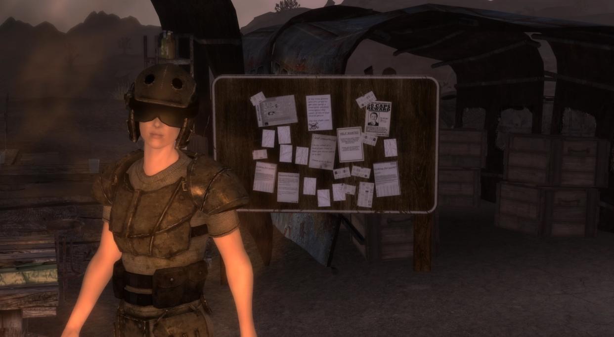  A jobs board in the Radiant Infinium mod for Fallout: New Vegas. 