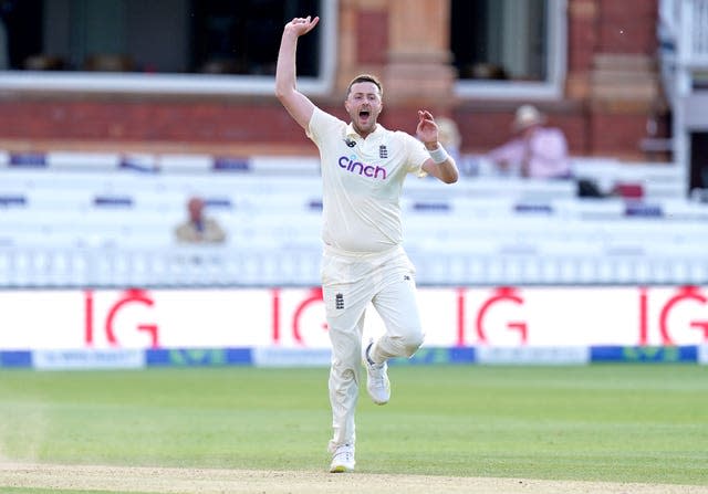 Ollie Robinson takes a wicket