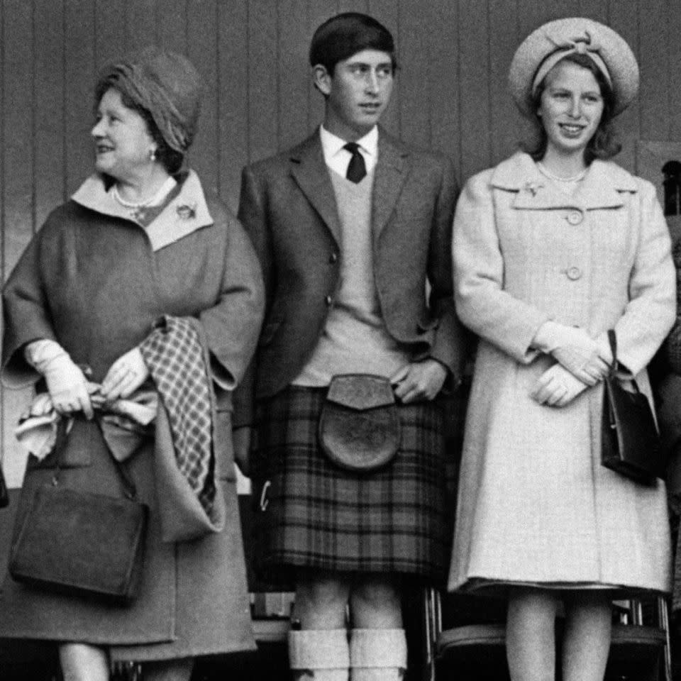 The Queen Mother and Princess Anne attended the wedding without Charles, they are pictured here in 1965