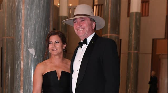 Deputy Prime Minister Barnaby Joyce pictured with wife, Natalie, in June last year. Source: AAP