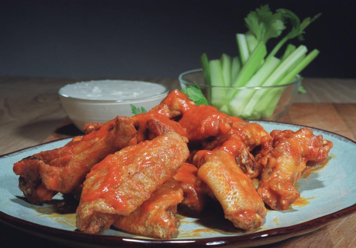 Chicken wings are a favorite snack for watching sporting events.