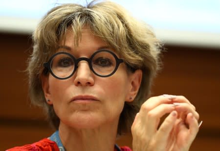 Agnes Callamard, U.N. special rapporteur on extrajudicial executions takes part in a UN side event in Geneva