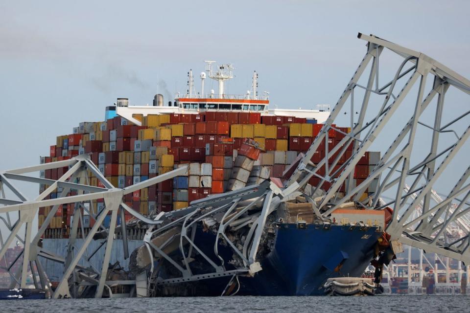 A view of the Dali cargo ship which crashed into the Francis Scott Key Bridge (REUTERS)