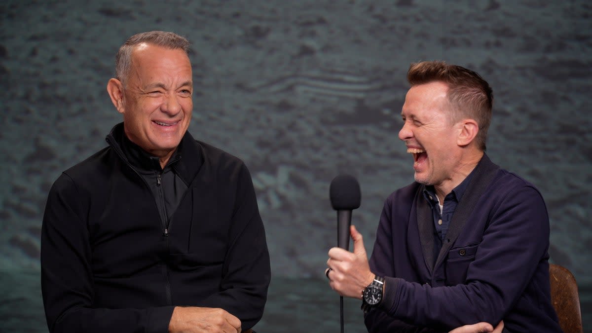Tom Hanks & Chris Riley discuss The Moonwalkers at Lightroom in London (Evening Standard)