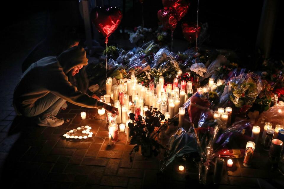 On Monday evening mourners took part in a vigil for victims of the Monterey Park mass shooting at Star Ballroom