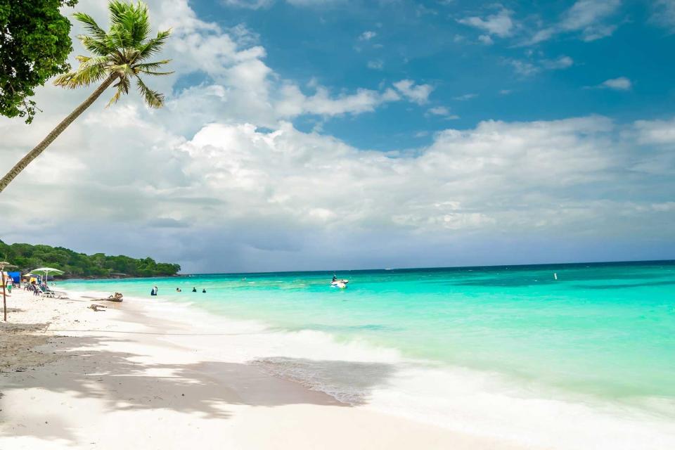 Paradise beach of Playa Blanca on Island Baru by Cartagena in Colombia