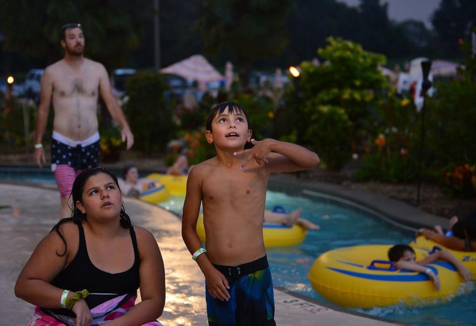 Shipwreck Cove held a "Star-Spangled Splash" event with water fun in the pools and a fireworks display, at the water park in Duncan, Friday evening, July 2, 2020.