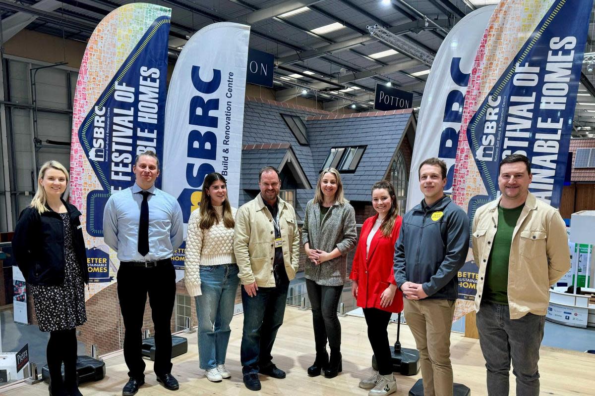 The Festival of Sustainable Homes will be held at the National Self Build and Renovation Centre later this month. Pictured: Harvey Fremlin and Laura Wildish with their colleagues at the National Self Build and Renovation Centre in Swindon <i>(Image: NSBRC)</i>