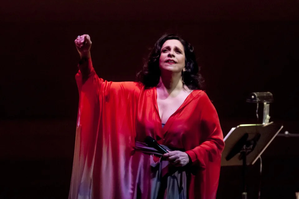 Brazilian musician Gal Costa performs onstage at Carnegie Hall, New York, New York, March 24, 2011. (Photo by Jack Vartoogian/Getty Images)