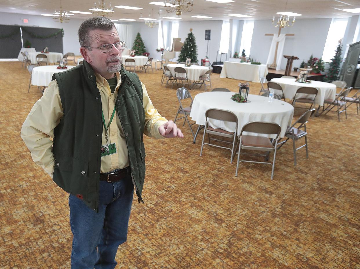 The Rev. Michael Kimball, administrator at Canaan Acres Christian Camp in Nimishillen Township, has plans to update the camp, including the dining hall that sometimes rents out for private events. He also wants to build two heated dormitories so the camp can be used year-round.