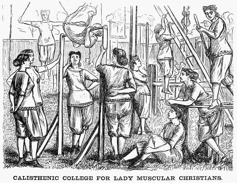 Illustration of a calisthenics college for Christian women.