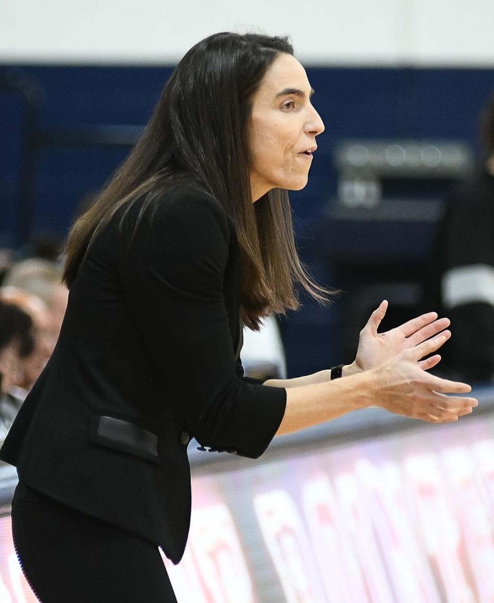 Brown women's basketball coach Monique LeBlanc has a young team this year, with 12 roster members who haven’t reached their respective junior years of college.