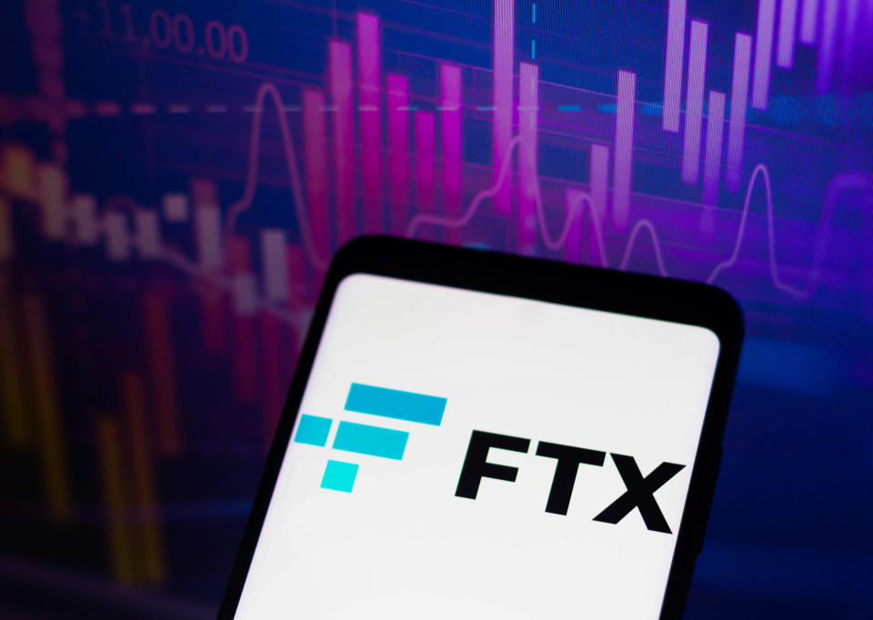 BRAZIL - 2022/02/01: In this photo illustration, the logo of the FTX, a cryptocurrency exchange is displayed on a smartphone screen. (Photo Illustration by Rafael Henrique/SOPA Images/LightRocket via Getty Images)