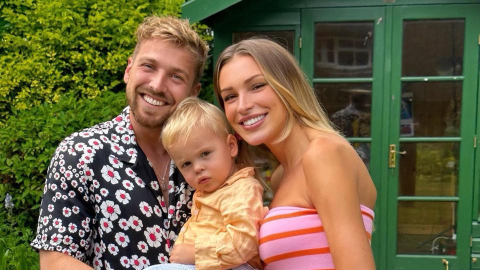 Sam with his girlfriend Zara McDermott with little Leo