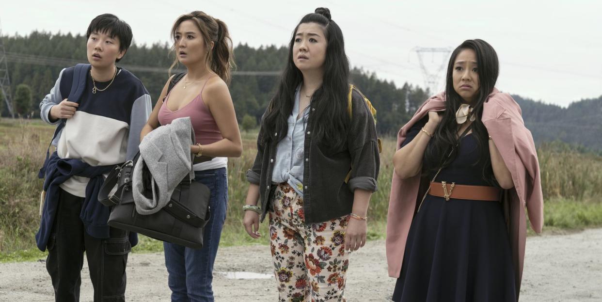 sabrina wu, ashley park, sherry cola, and stephanie hsu in joy ride