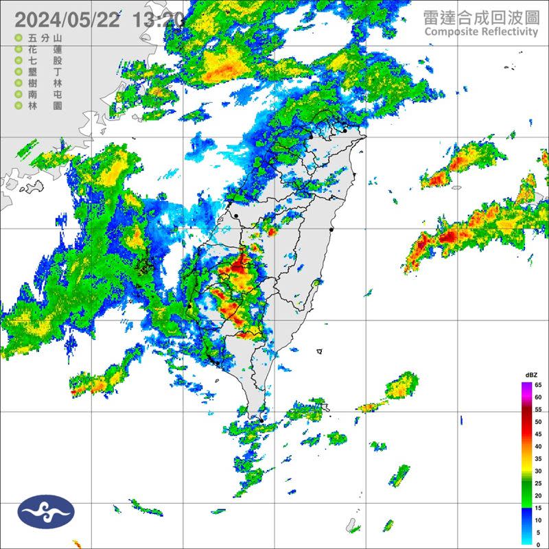 中央氣象署在今（22）天13:25發布大雨特報。（圖／翻攝自氣象署）