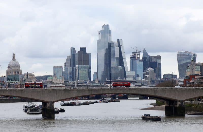 FILE PHOTO: City of London financial district seen in London