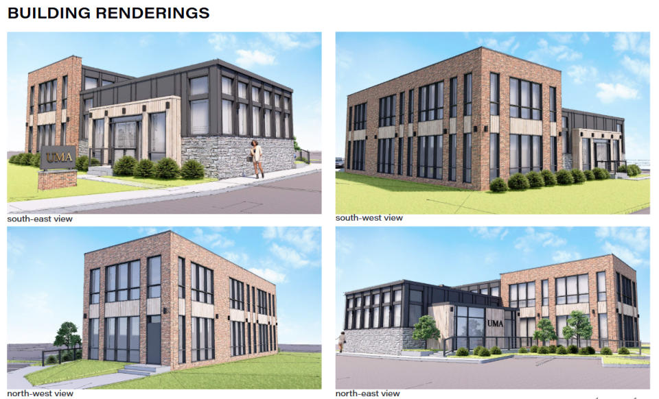 Four renderings of a cannabis dispensary on Ridgedale Avenue approved by the Morristown Planning Board at its meeting Thursday, Feb. 23, 2023.