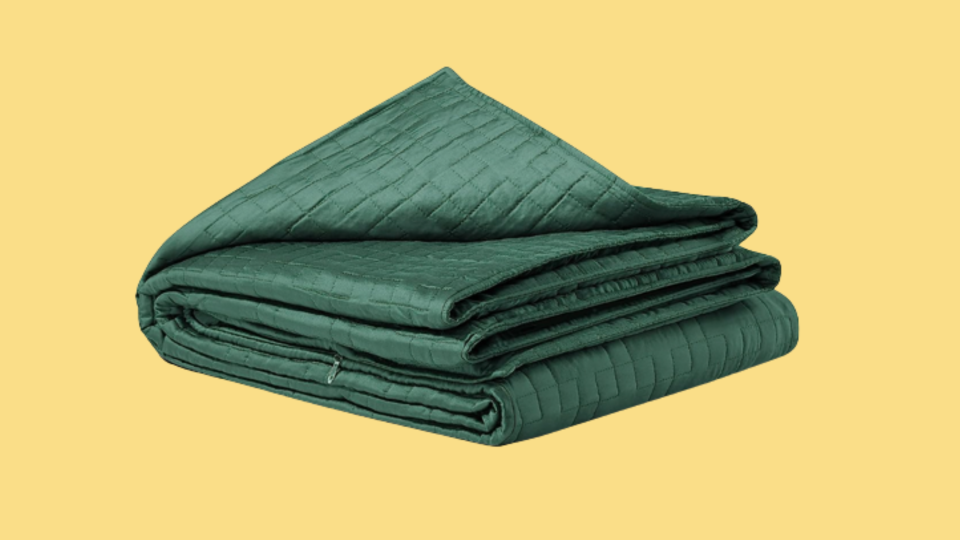 This cooling blanket will keep you comfortable all night long.