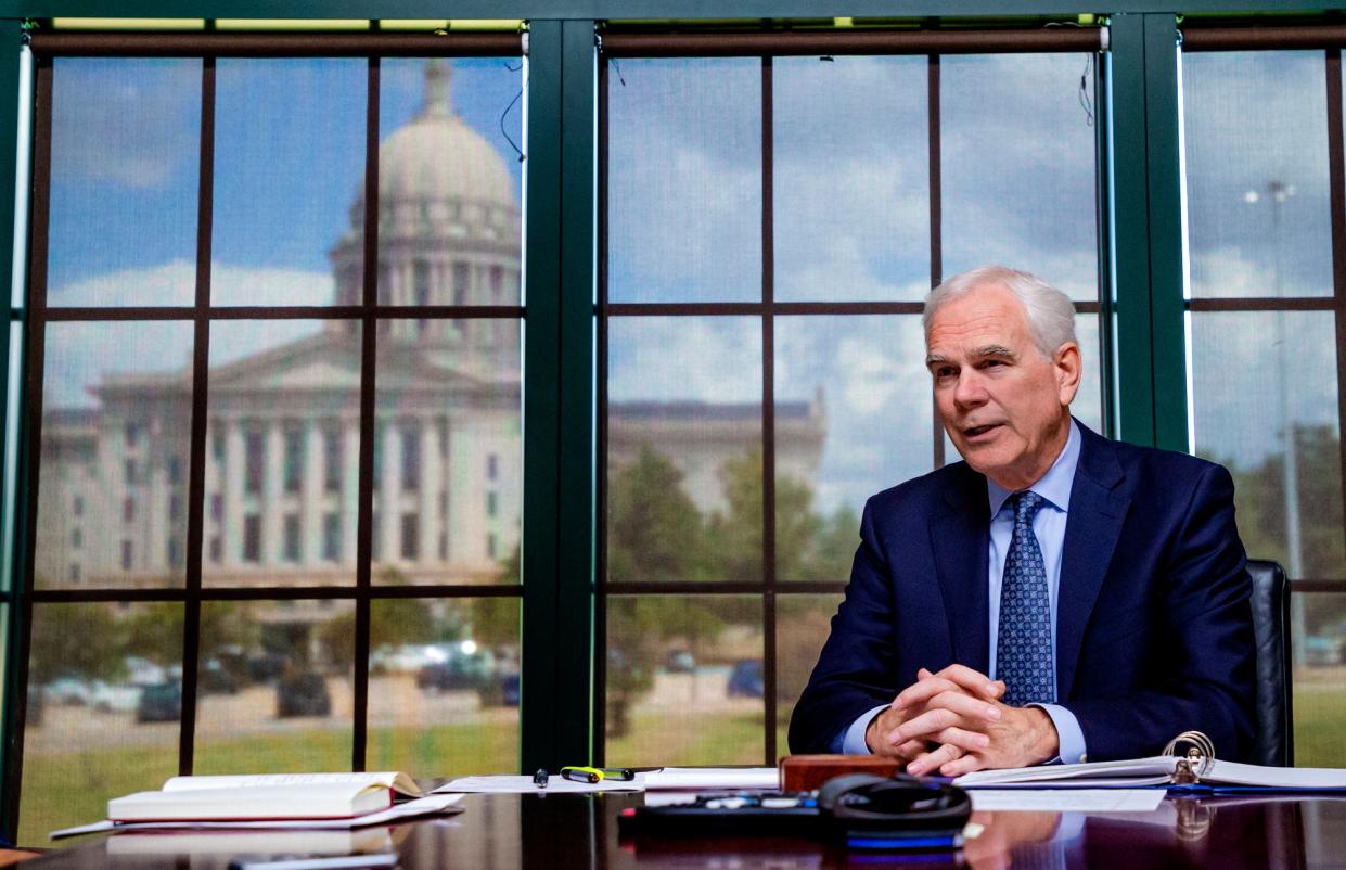 Oklahoma Attorney General John O'Connor speaks to The Oklahoman on Aug. 30 at his office in Oklahoma City.