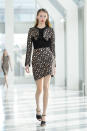 <b>LFW AW13: Antonio Beradi </b><br><br>The collection featured printed dresses teamed with strappy heels.<br><br>© Getty