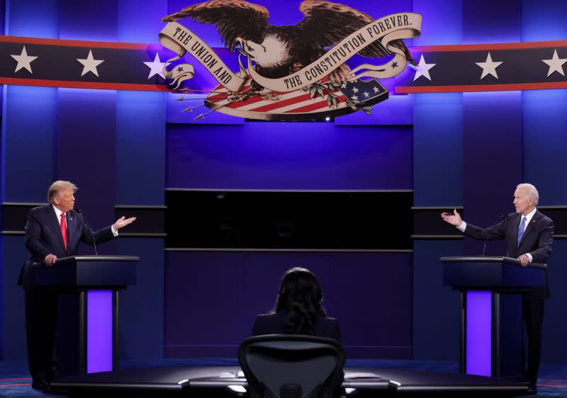 FILE PHOTO: Final 2020 U.S. presidential campaign debate in Nashville