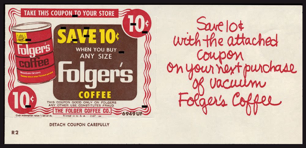 Folger's Coffee Coupon, 1967