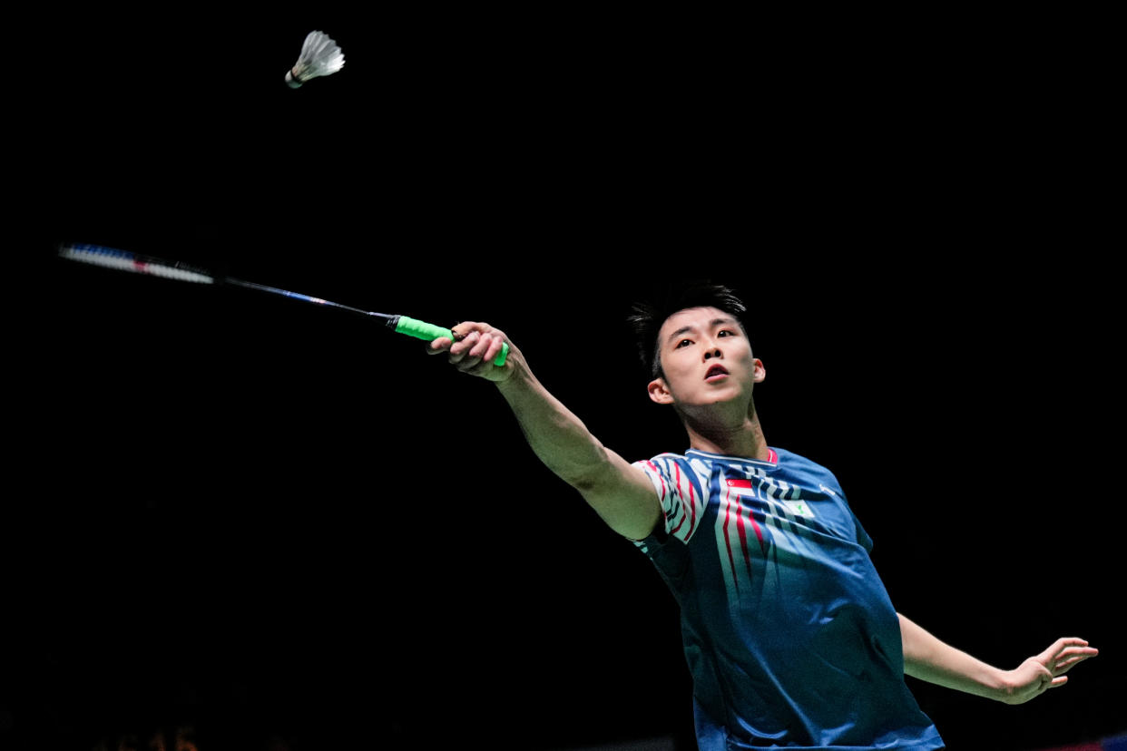 Singapore shuttler Loh Kean Yew in action at the All England Badminton Championships in March 2023. 