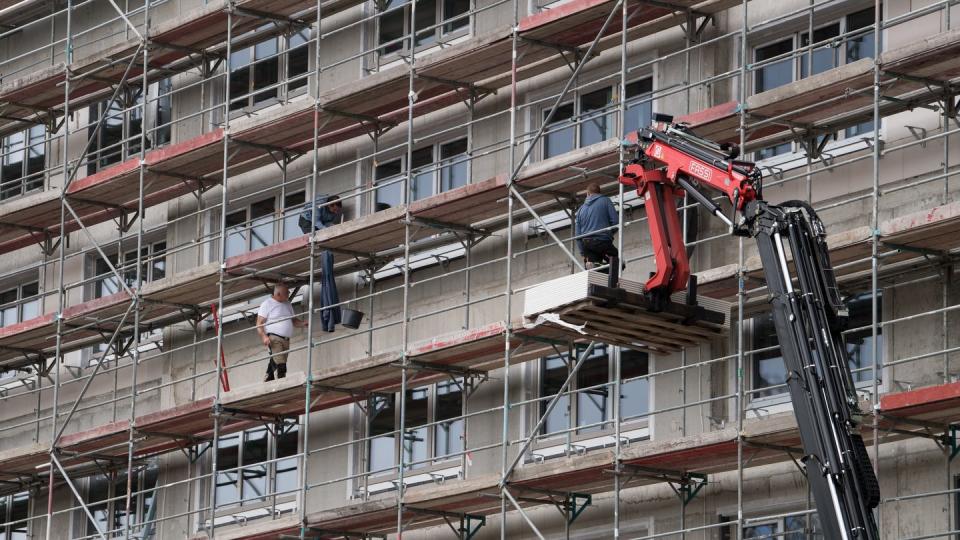 Baustelle von Neubauwohnungen in Berlin-Kreuzberg.