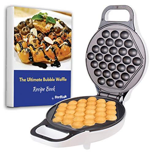 6) Hong Kong Egg Waffle Maker with BONUS recipe e-book - Make Hong Kong Style Bubble Egg Waffle in 5 minutes AC 120V, 60Hz 760W