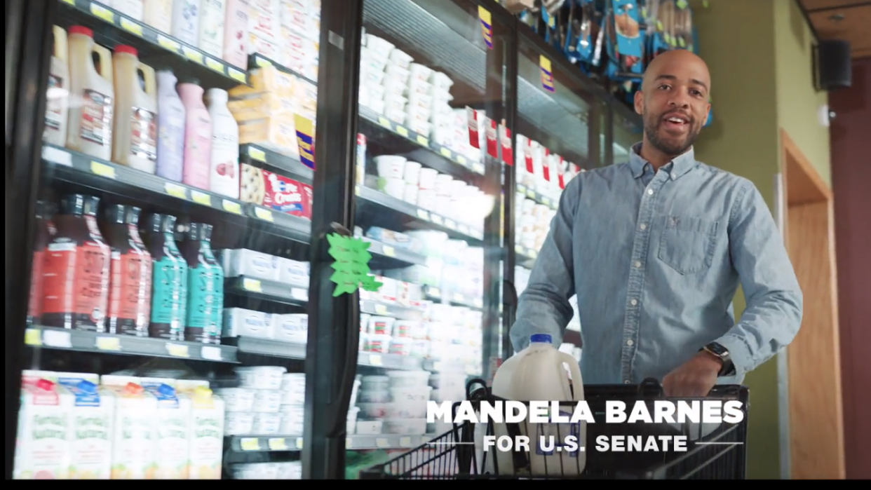 Lt. Gov. Mandela Barnes appears in his first TV ad in his campaign for U.S. Senate.