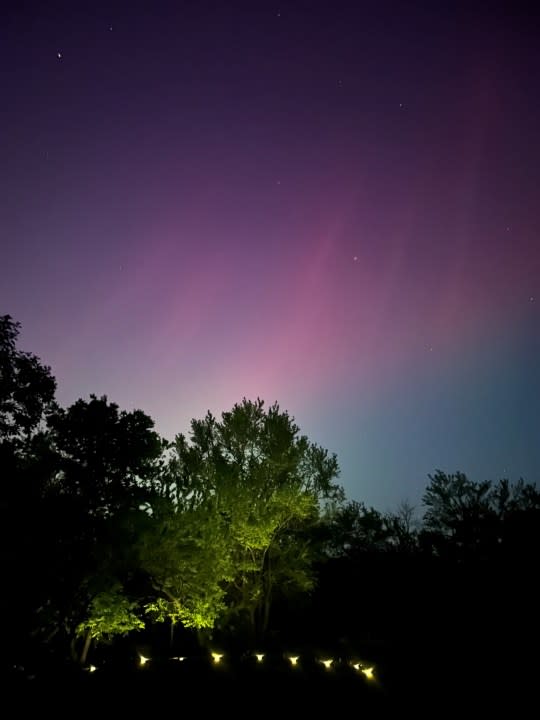 View of the northern lights from De Soto, Kansas. Courtesy: Lauren Zitlow
