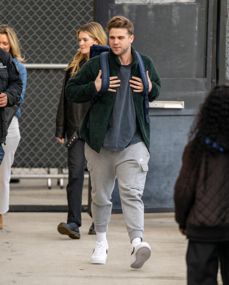 <h1 class="title">Celebrity Sightings In Los Angeles - February 08, 2024</h1><cite class="credit">RB/Bauer-Griffin</cite>