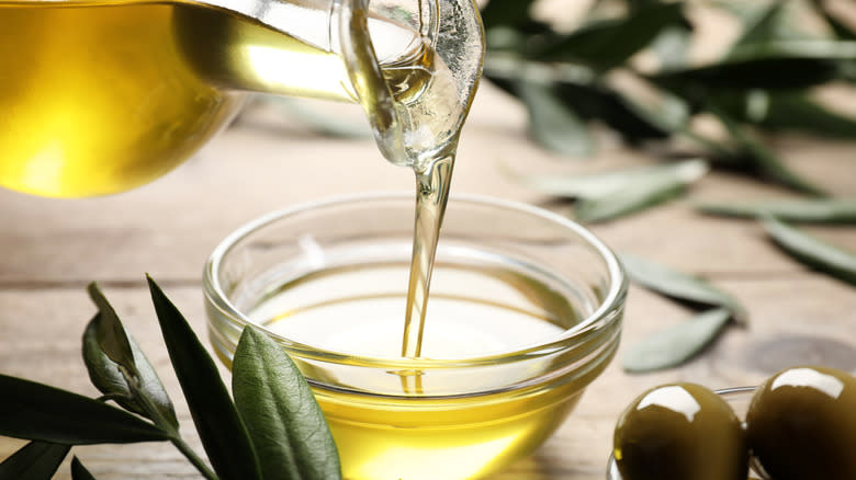 olive oil being poured