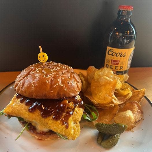 The Ramly burger at Harvey's restaurant in Louisville is a Malaysian street style burger, wrapped in egg with char siu bbq sauce and sambal ketchup.