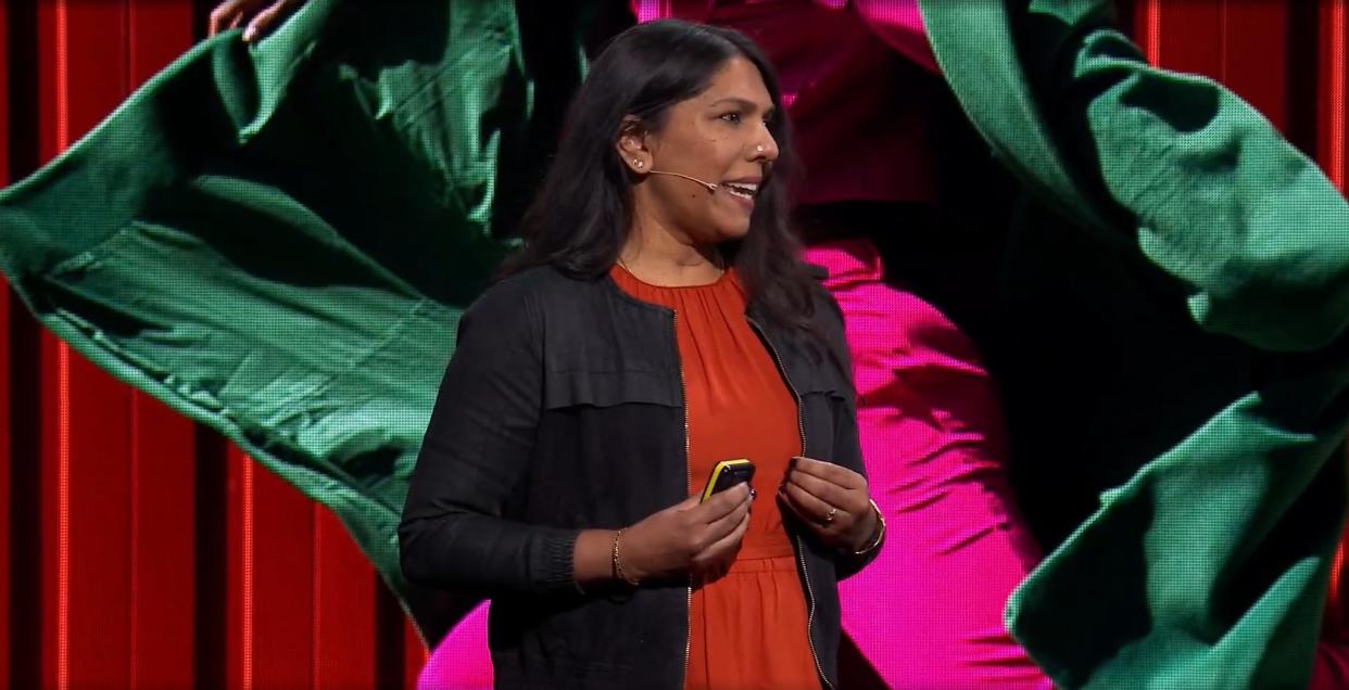  Deepa Subramaniam speaking at Adobe Max. 